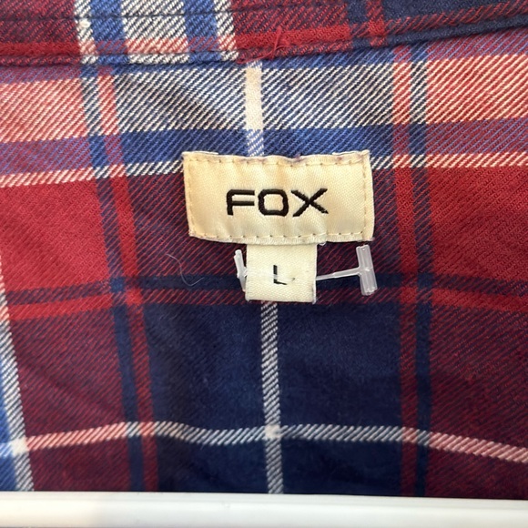 Fox Buffalo Plaid Flannel Shirt Men’s Large Button Front - Picture 3 of 5